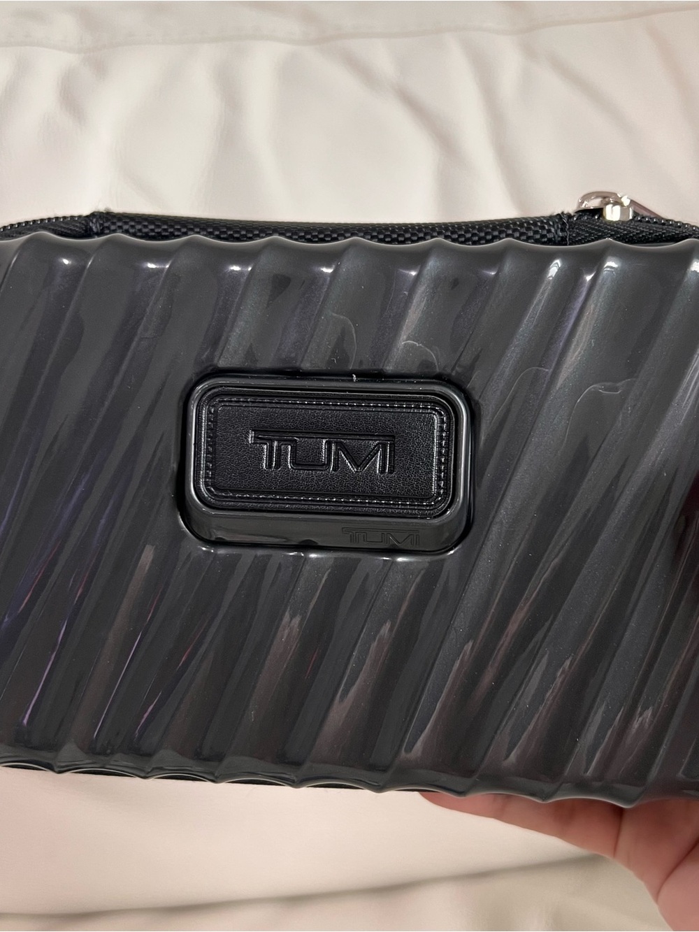 Tumi Delta Black Ribbed Hard-Shell Amenity Pouch